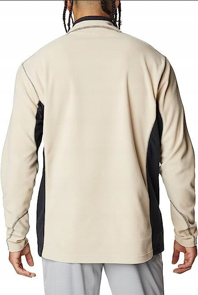 Bluzë fleece Columbia Klamth Range Half Zip, me gjysmë zinxhir, bezhë me të zezë
