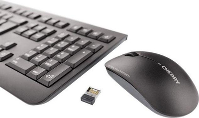 Set tastiere dhe miu CHERRY DW 3000, pa tela RF, AZERTY frëngjisht, i zi