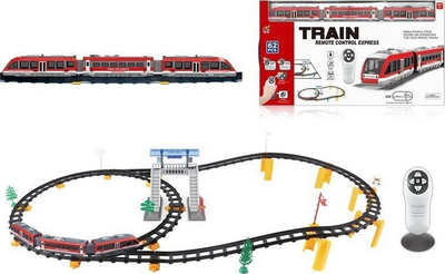 Set tren lodër Passenger Train 2813Y, me telekomandë, me drita edhe tinguj, i kuq