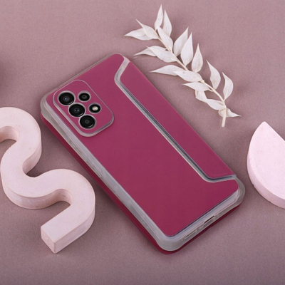 Kapak telefoni Piano Book për Samsung Galaxy A25 5G, me xhep për kartë, ngjyrë magenta