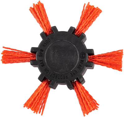 Furçë rrethore GTX Nylon, 100 mm, bosht 6 mm, portokalli