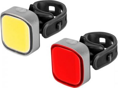 Set drita biçiklete Rebel Complete, LED, përpara edhe mbrapa, i zi
