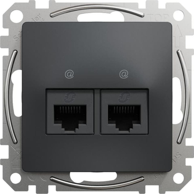 Prizë kompjuterike Schneider Electric Sedna Design GN.COMP.2XRJ45, 2x RJ45 Cat.6 UTP, anthracite