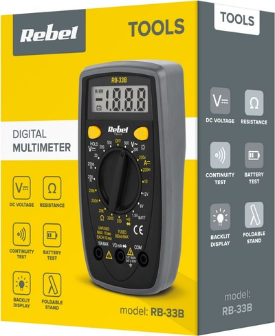Multimetër Rebel RB-33B, universal DC AC, ekran me ndriçim