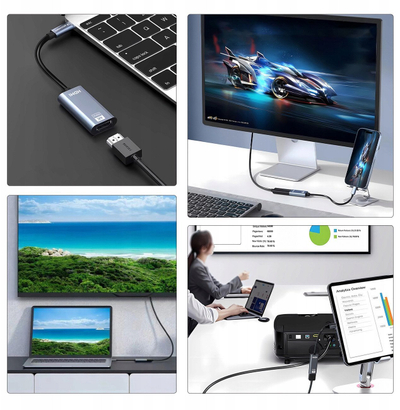 Adapter USB C në HDMI Wozinsky WACH-01, 4K 60Hz, gri