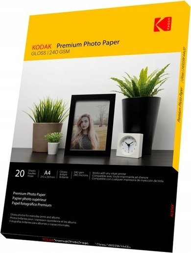Letër fotografike Kodak 185z000460, Premium Photo Paper, A4 me shkëlqim, 240g