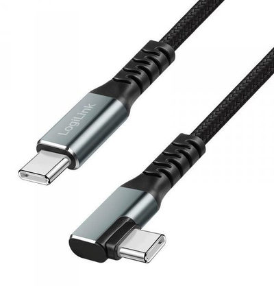 Kabllo USB-C LogiLink CU0272, USB 3.2 Gen2, 100W, 1.5m, e zezë