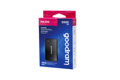 SSD i jashtëm Goodram HX200, 2TB, USB 3.2 Gen 2x2 Type C, i zi