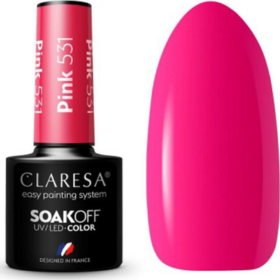 Llak thonjsh hibrid Claresa Pink 531, rozë, 5ml