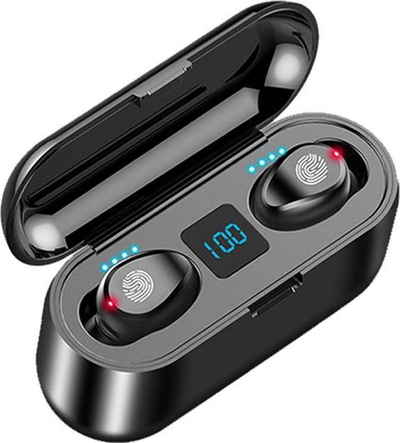 Kufje Bluetooth TWS BT, Bluetooth 5.1, kuti karikimi me ekran LCD, të zeza
