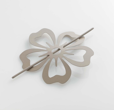 Mbajtëse perde Brooch Petaly, metal i lyer, 15 cm, taupe
