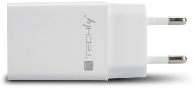 Karikues muri Techly USB A, 5V 2.4A 12W, i bardhë
