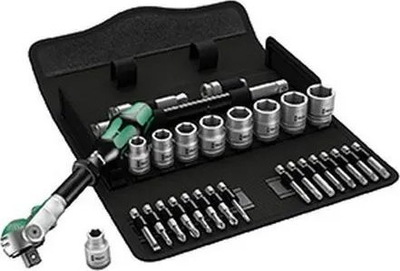 Set çelësa rakete Wera 8100 SB 9 Zyklop Speed, 3/8", 9 copë, i zi