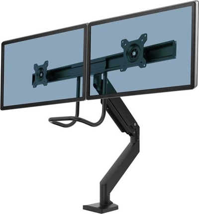 Krah monitori Fellowes Eppa Dual Crossbar 9909301, për dy monitorë, me gaz, i zi