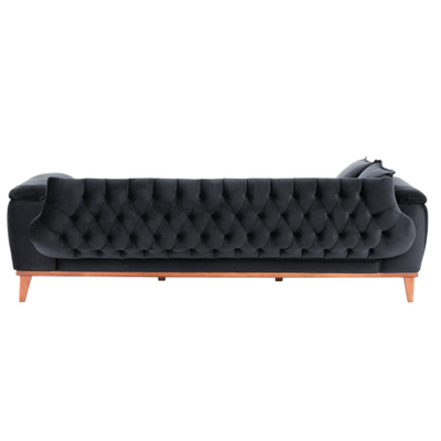 Divan-Shtrat 3 ulëse BENNINGTON, 240×95×80 cm HM3249.01, zezë