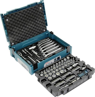 Set veglash Makita 120 copë, çelik chrome vanadium, kuti Makpac