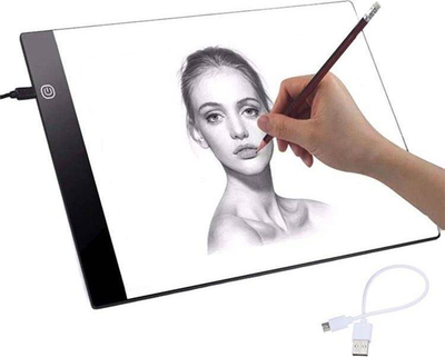 LED таблица за цртање A4, прилагодливо осветлување, со USB, бела