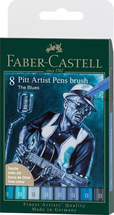 Set stilolapsa artistikë Faber-Castell PITT Artist Pen, 8 copë, shumëngjyrësh