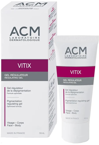 Xhel trajtues ACM Vitix kundra njollave të pigmentit, për fytyrë, 50 ml
