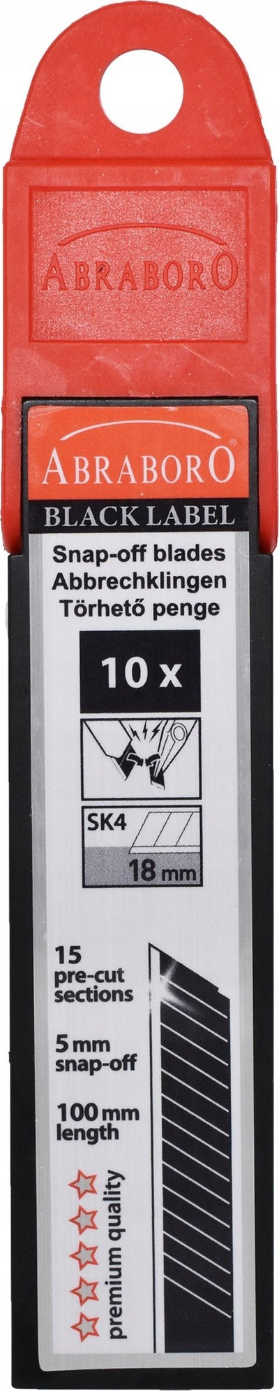 Tehë thike Abraboro Black Label SK4, 18mm, set me 10 copë, të zinj