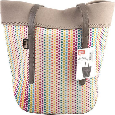 Торба tote BUILT City Tote, неопрен, со внатрешен џеб, со дизајн Candy Dot