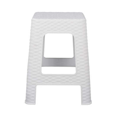 Stol katror rattan 42×42×45 cm (HM5448.03), bardhë