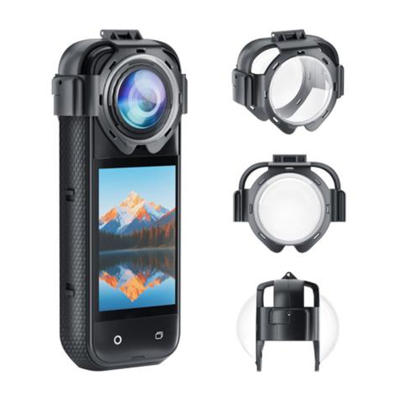 Kapak lente Puluz për Insta360 X5, snap on, i zi