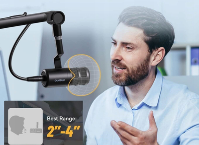 Динамички микрофон Maono PD100, кардиоиден, со XLR конекција, црн