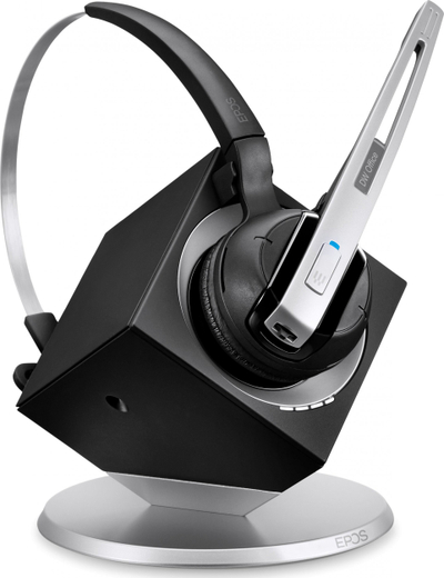 Kufje wireless EPOS DW 10 ML, për punë në zyrë dhe call center, të zeza me argjend