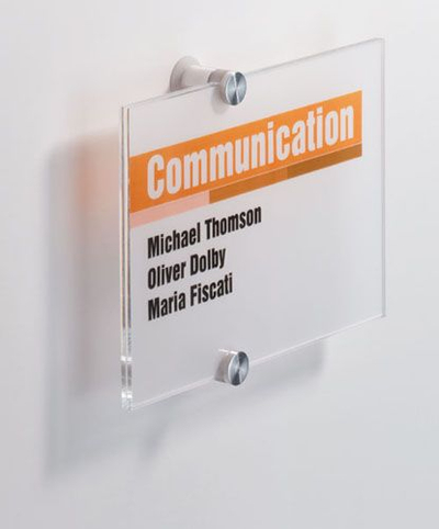 Tabelë informative Durable Crystal Sign, 210x148mm, akrilik transparent