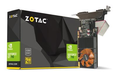 Kartelë grafike Zotac GeForce GT 710, 2 GB GDDR3, e zezë