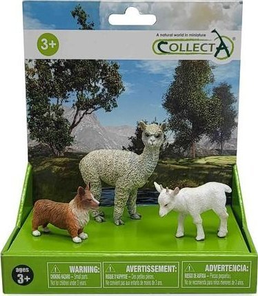 Figurina ferme Collecta Set of 3 Animals, 3 kafshë, shumëngjyrëshe