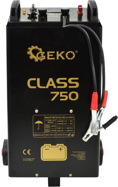 Стартер-полнaч Geko Class 750 LCD, 12V 24V, 20-1550Ah, црн
