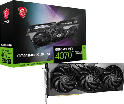 Paketë kartë grafike MSI GeForce RTX 4070 Ti SUPER GAMING X SLIM, 16GB GDDR6X me SSD MSI Spatium M480 Pro 1TB, NVMe PCIe 4.0, i zi