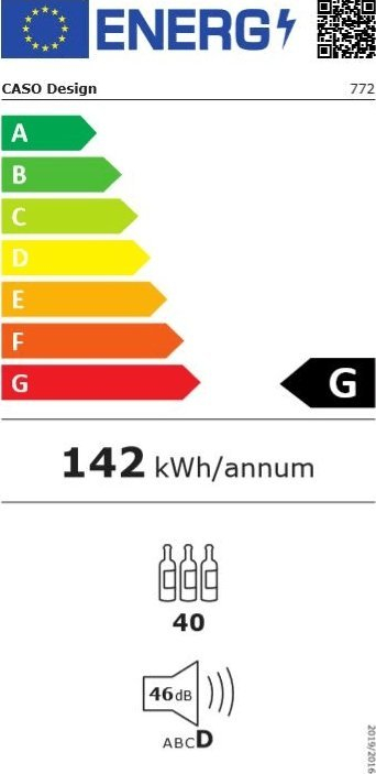 Frigorifer vere Caso WineChef Pro 40, 40 shishe, 5°C 20°C, i zi