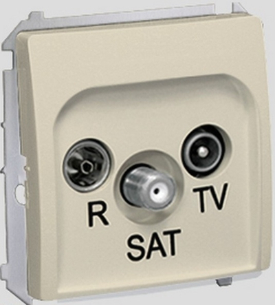 Prizë antene Kontakt-Simon BASIC MODULE RTV SAT BMZAR-SAT1.3/1.01/12, modul fundor, krem