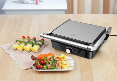 Grill elektrik Eldom GK170, pllaka jo ngjitëse, trup inox, gri