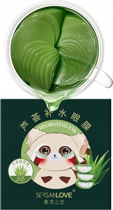 Paketa petëza sysh Sersanlove me aloe, hidrogel, 60 copë, jeshile