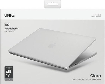 Maskë mbrojtëse UNIQ Claro për MacBook Air 15" 2023, polikarbonat, transparente mat