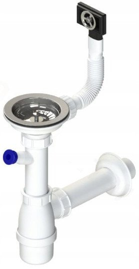 Сифон за мијалник Aniplast Fi 90 mm, тип шише со прелевање, бел