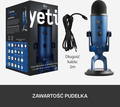 Mikrofon Blue Yeti, USB, kondensator, blu e mbyllët