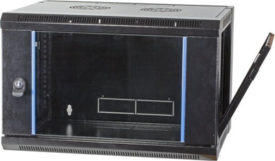 Kasetë rrjeti muri EFB Elektronik 691715FTS.1, çelik IP20, derë xhami me bravë, e zezë