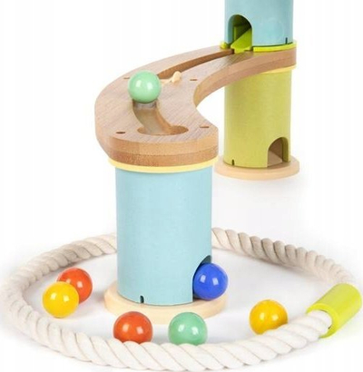Lojë ndërtime Boppi Bamboo Marble Run Starter Pack 815005A, pistë me guralecë, bambu miqësore me mjedisin, shumëngjyrëshe