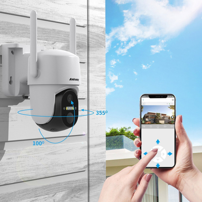 Kamerë sigurie Choetech WiFi me panel dielli 5W, me aplikacion, e bardhë