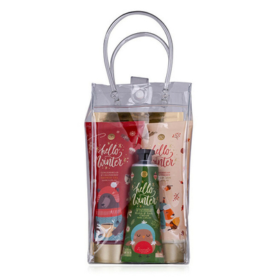 Set kujdesi ndaj trupit Accentra Hello Winter - xhel dushi 200 ml + losion trupi 200 ml + krem për duar dhe thonjë 60 ml
