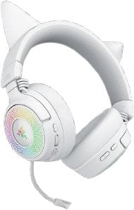 Kufje gaming Razer Kraken Kitty V3 Pro, wireless edhe me kabllo, me drita RGB, të bardha