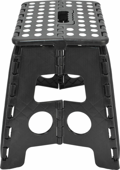 Stol i palosshëm Large Folding Step Stool, kapacitet 150kg, plastikë e zezë