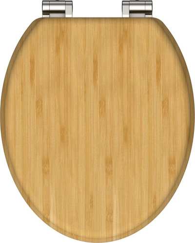 Kapak WC SCHÜTTE bambu, soft close, formë ovale, ngjyrë druri natyrale