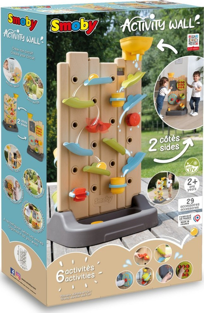 Lodër murale edukative Smoby Activity Wall 840300, me dy anë, aktivitete Montessori, shumëngjyrëshe