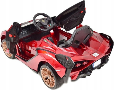 Makinë elektrike lodër për fëmijë Lamborghini Sian, ride on, dyer që hapen lart, e kuqe metalike